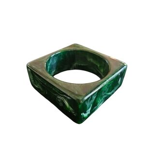 Green Marble-Effect Square Bangle